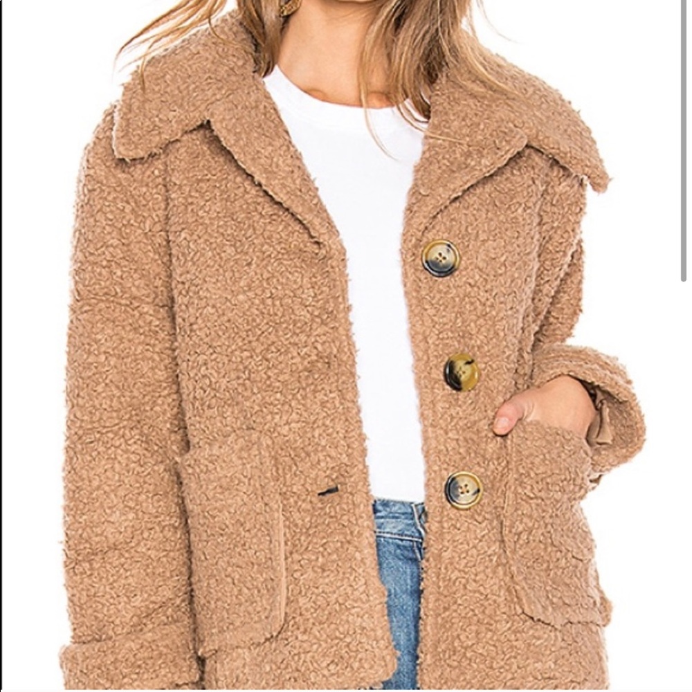 Chestnut Brown Free People So Soft Cozy Peacoat - Picture 7 of 8